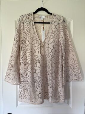 House of Harlow 1960 lace gold ring swimsuit coverup dress